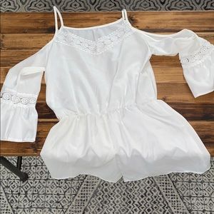 White, off the shoulder romper